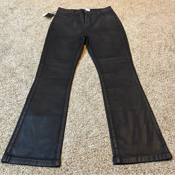 NEW Lola Denim-Billie High-Rise Bootcut Black Coated Stretch Premium Jeans 32 - Picture 7 of 12